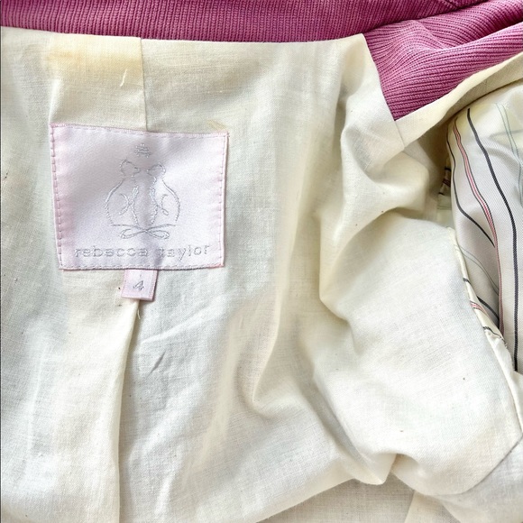 Vintage Rebecca Taylor Pink Preppy Military Peacoat Jacket Canvas Twill Coat Y2K - Picture 16 of 16